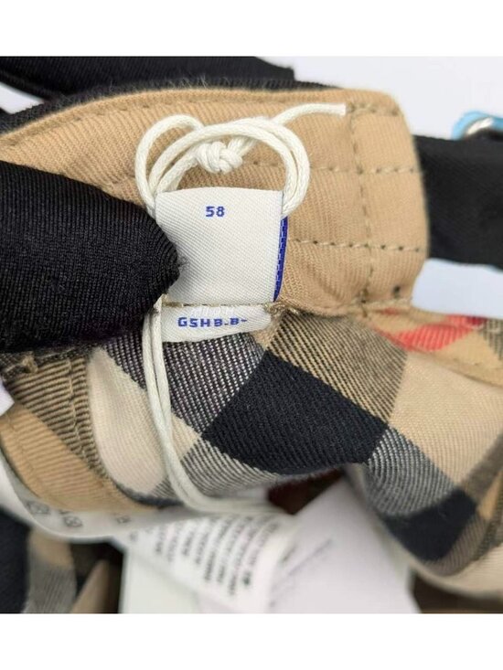 Burberry Check Lined Cotton Blend Baseball Cap Black M 8083524 main image 6